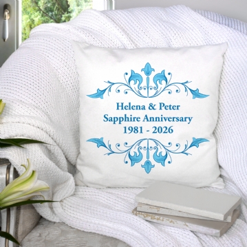 Personalised Sapphire Anniversary Cushion