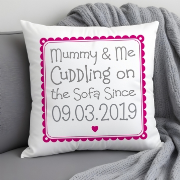 Personalised Cuddling Mummy Cushion
