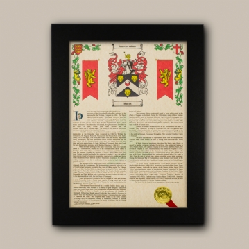 Personalised Coat of Arms & Surname History Print
