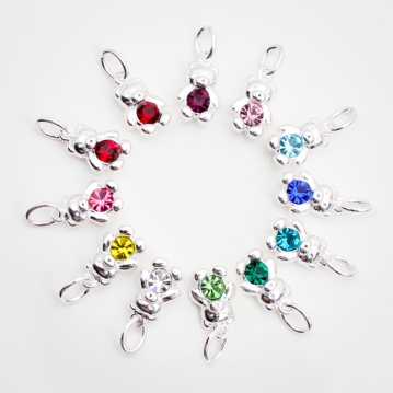 Sterling silver birthstone discount charms