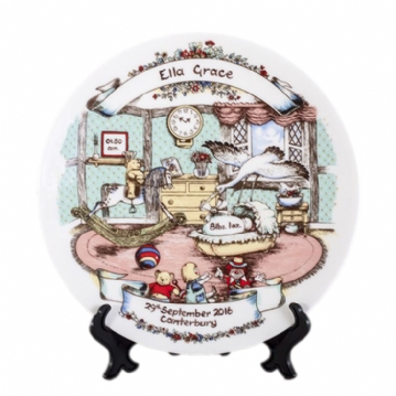 Personalised Heron China Tudor Birth Plate 