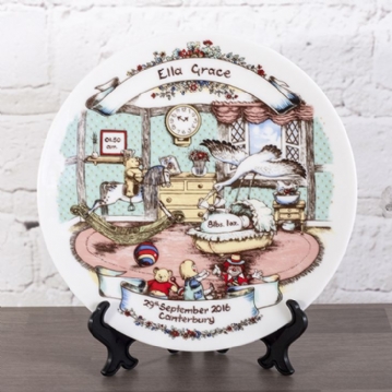 Personalised Heron China Tudor Birth Plate 