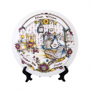 Personalised Heron China Birth Plate