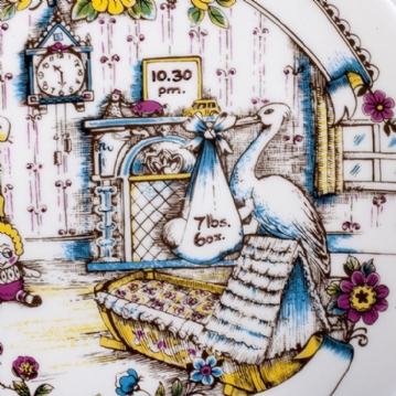 Personalised Heron China Birth Plate