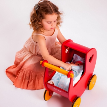 Wooden Doll Pram Push Along Toys