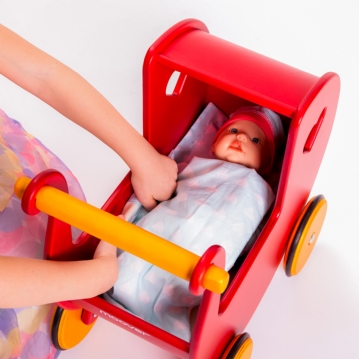 Wooden Doll Pram Push Along Toys
