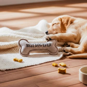 "Best Dog Ever" Squeaky Bone Dog Toy