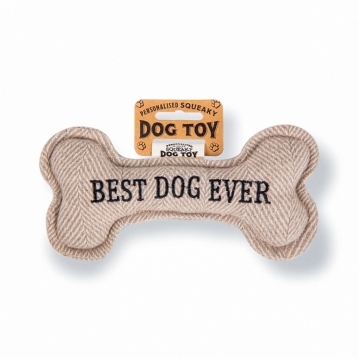 "Best Dog Ever" Squeaky Bone Dog Toy