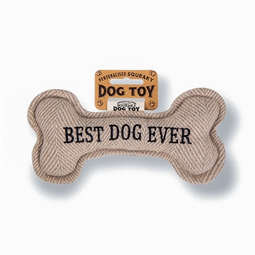 "Best Dog Ever" Squeaky Bone Dog Toy