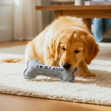 "I Love My Dog" Squeaky Bone Dog Toy