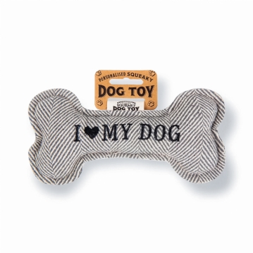 "I Love My Dog" Squeaky Bone Dog Toy