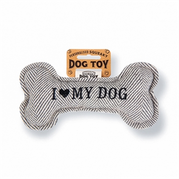 "I Love My Dog" Squeaky Bone Dog Toy
