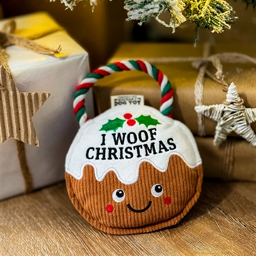Christmas Pudding Slogan Dog Toys