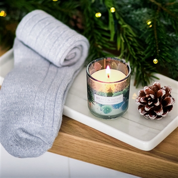 Candle & Socks Gift Set