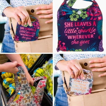 Sparkle Slogan Shopper Bags