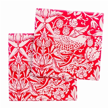 William Morris Raspberry Set of 2 Ceramic Coasters