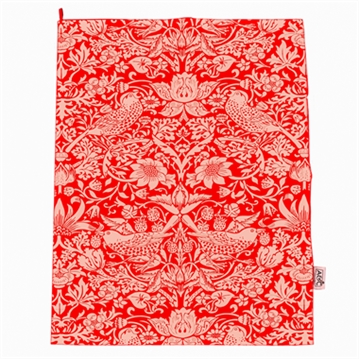 William Morris Raspberry Recycled Cotton Tea Towel
