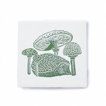 Kate Heiss Woodland Green Set of 2 Ceramic Coasters