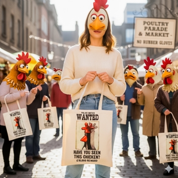 Wallace & Gromit Feathers Recycled Cotton Shopper Bag