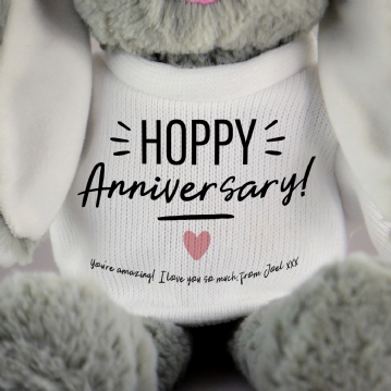 Personalised Hoppy Anniversary Bunny