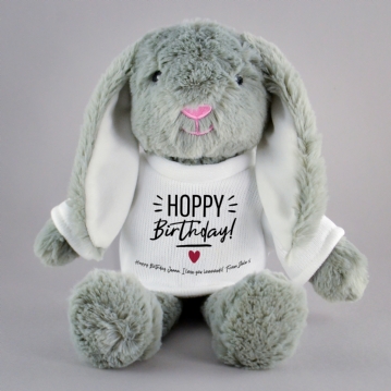 Hoppy Birthday Personalised Bunny Teddy 