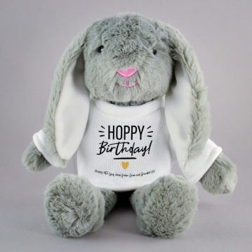 Hoppy Birthday Personalised Bunny Teddy 