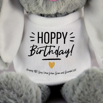 Hoppy Birthday Personalised Bunny Teddy 
