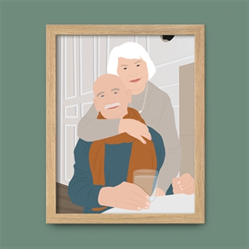 Personalised Couples "Photo-to-Painting" Hand Illustrated Framed Prints