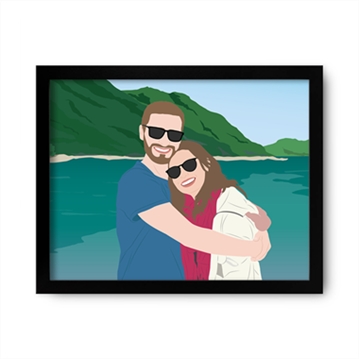 Personalised Couples "Photo-to-Painting" Hand Illustrated Framed Prints