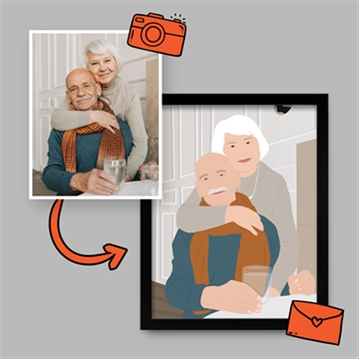 Personalised Family "Photo-to-Painting" Hand Illustrated Framed Prints