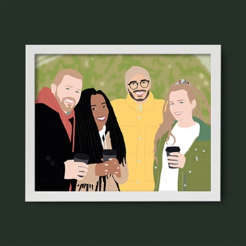 Personalised "Photo-to-Painting" Hand Illustrated Framed Prints for Him