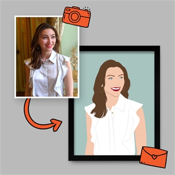 Personalised "Photo-to-Painting" Hand Illustrated Framed Prints for Her
