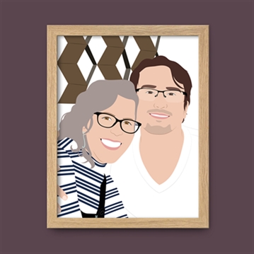 Personalised "Photo-to-Painting" Hand Illustrated Framed Prints for Her
