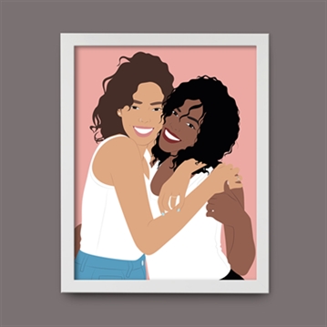 Personalised Parents "Photo-to-Painting" Hand Illustrated Framed Prints