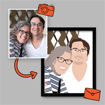 Personalised Parents "Photo-to-Painting" Hand Illustrated Framed Prints