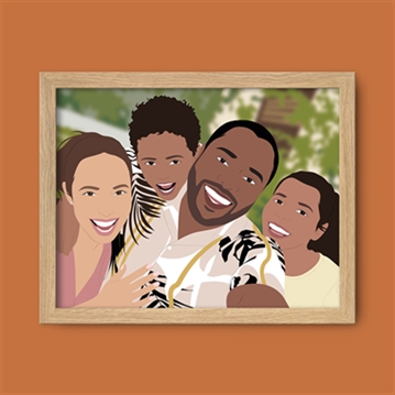 Personalised Parents "Photo-to-Painting" Hand Illustrated Framed Prints