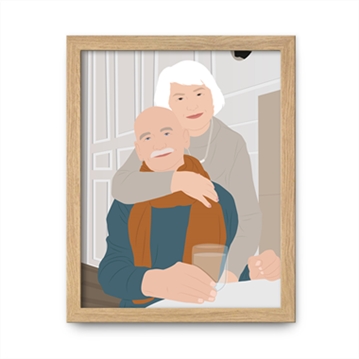 Personalised Grandparents "Photo-to-Painting" Hand Illustrated Framed Prints