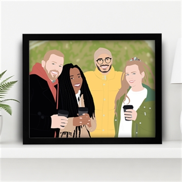 Personalised Friendship "Photo-to-Painting" Hand Illustrated Framed Prints
