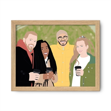 Personalised Friendship "Photo-to-Painting" Hand Illustrated Framed Prints