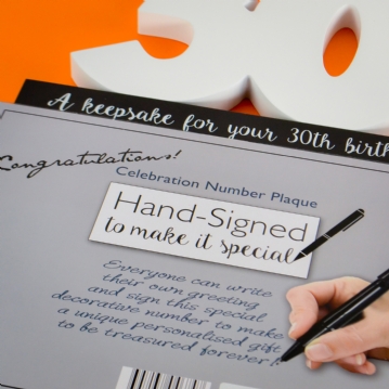 30th Birthday Signature Numbers and Pen