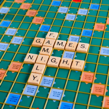 Prestige Scrabble with Rotating Turntable & Wooden Storage Box