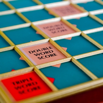 Prestige Scrabble with Rotating Turntable & Wooden Storage Box
