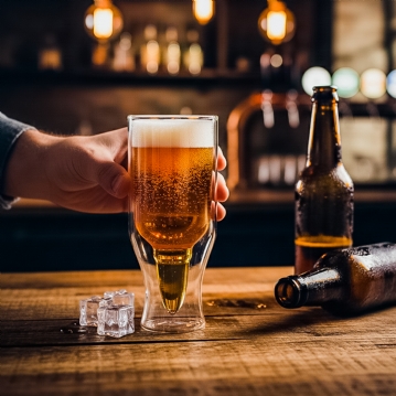 The Bullet Beer Glass with a Cool Double Wall