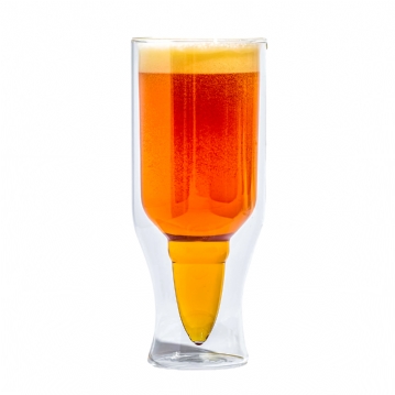 The Bullet Beer Glass with a Cool Double Wall