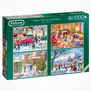 Family Time at Christmas 4 x 1000 Piece Jigsaw Puzzles