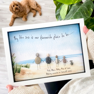 Personalised Framed Family Pebble Art