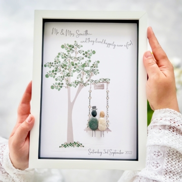 Personalised Framed Family Pebble Art