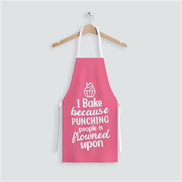 I Bake Because Punching People is Frowned Upon Apron