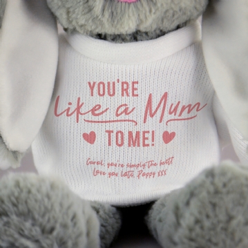 Personalised Like a Mum to Me Bunny Teddy