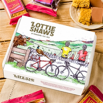 Lottie Shaw's Cyclist's Tin of Baked Treats  featuring Eleanor Tomlinson's illustration